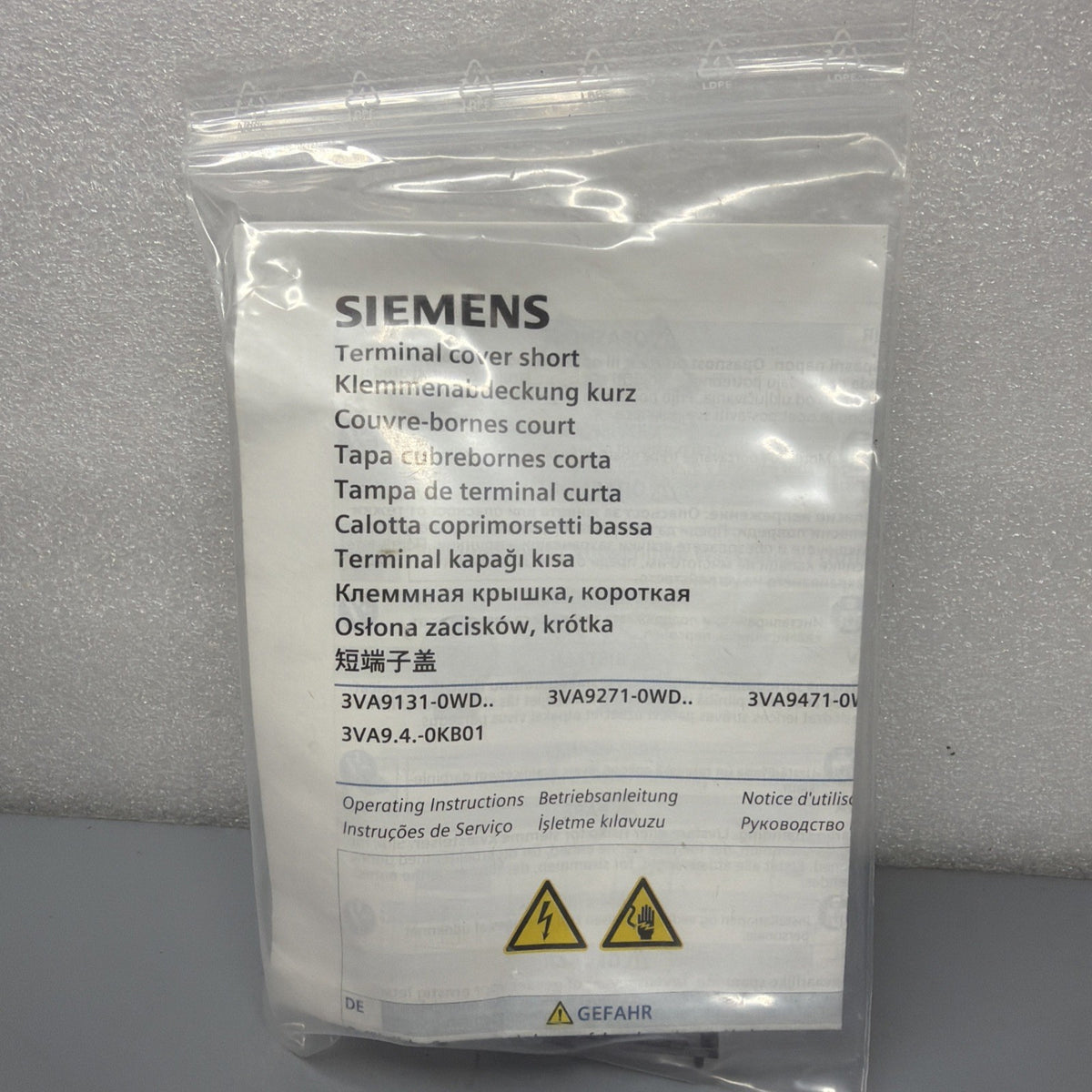 Siemens 3VA9271-0WD30 Circuit Breaker Accessory Terminal Cover 3-Pole NEW (142)