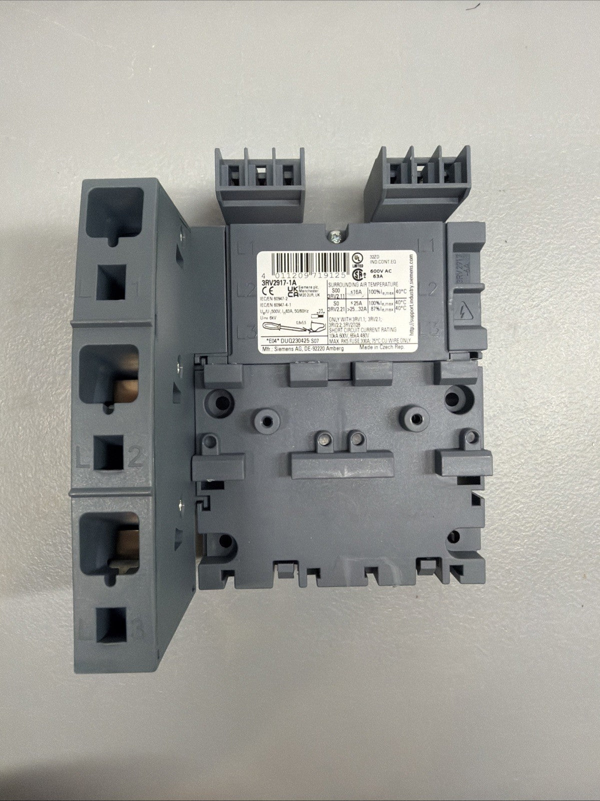 Siemens 3RV2917-1A SIRIUS Front Mounted Auxiliary Contact Block Open Box