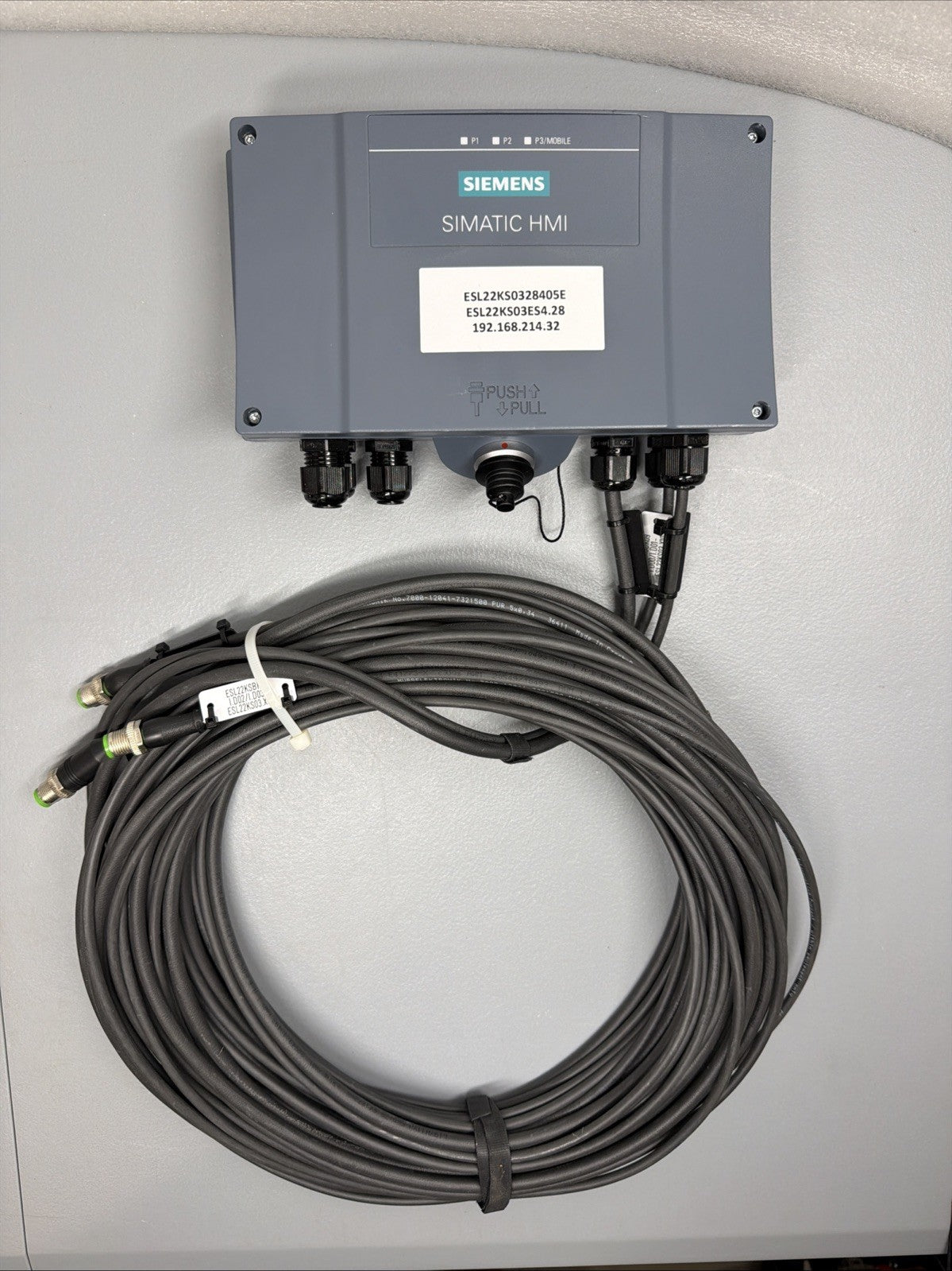 Siemens 6AV2125-2AE23-0AX0 SIMATIC HMI Connection Box w/ M12 Cables (1.1.3)