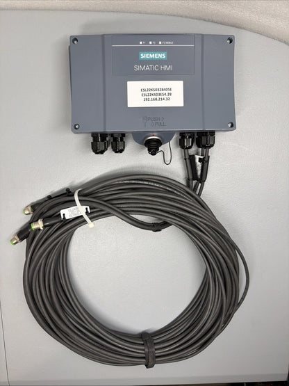 Siemens 6AV2125-2AE23-0AX0 SIMATIC HMI Connection Box w/ M12 Cables (1.1.3)