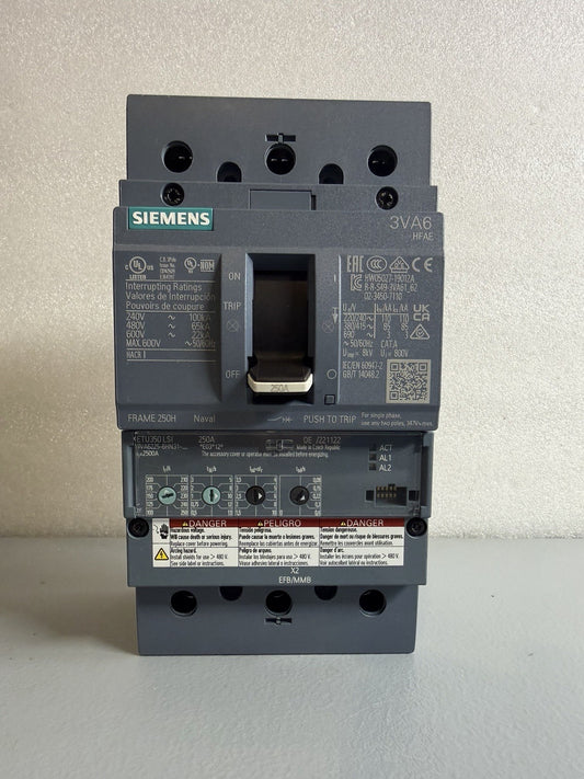 Siemens 3VA6225-6HN31-0AA 3-Pole Circuit Breaker ETU350 New O.Box 1.3.4b